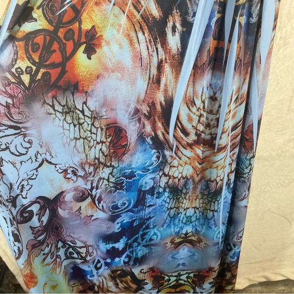 Style & co sublimation maxi summer dress stretchy soft casual blue large - Picture 6 of 10